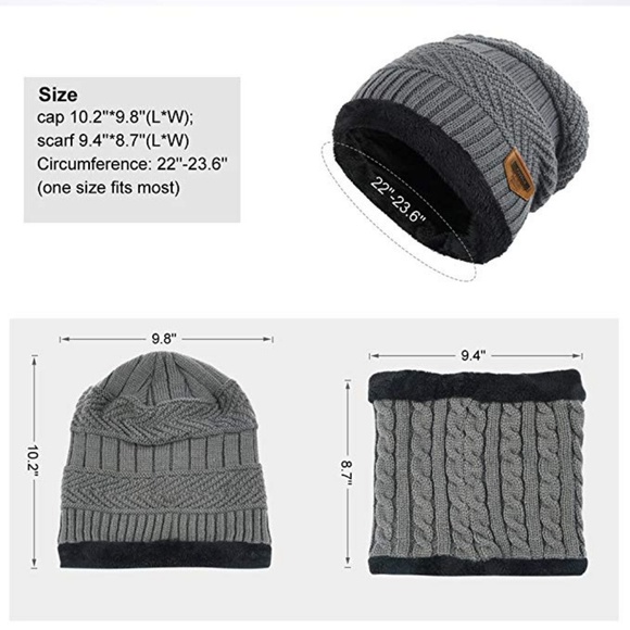 Unisex Winter Beanie Hat with Neck Warmer - Picture 5 of 8